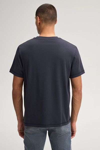 JOOP! Jeans Marineblaues Baumwoll-T-Shirt mit Logo-Patch