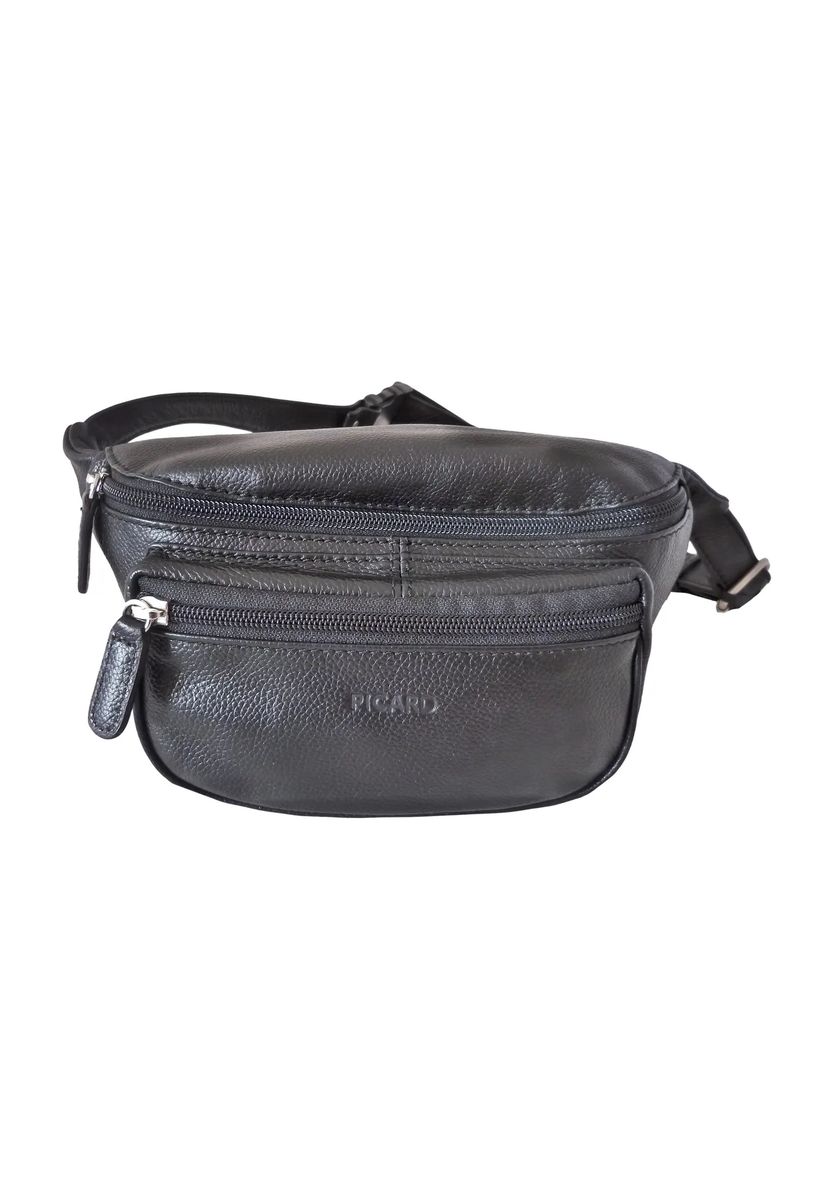 Leder-Gürteltasche mit Reißverschlusstasche