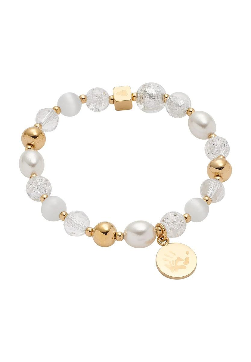 Perlenarmband mit goldenen Akzenten