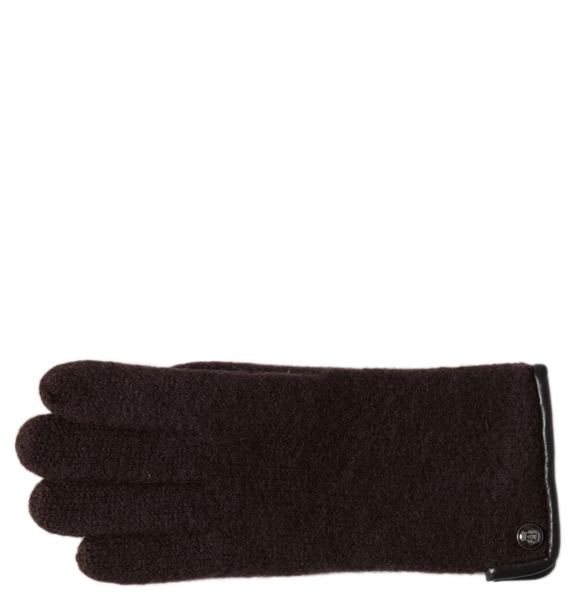 Wollhandschuhe mit Leder-Besatz