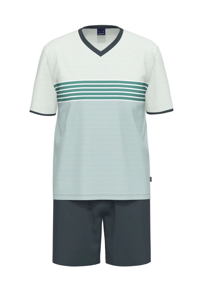 Herren Gestreiftes Kurzes Pyjama-Set