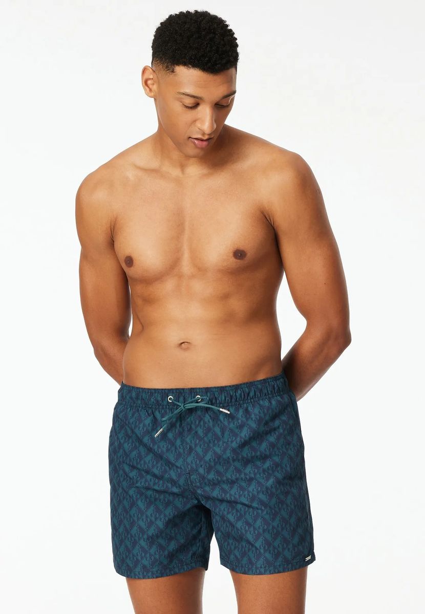Gemusterte Herren Badeshorts mit Kordelzug
