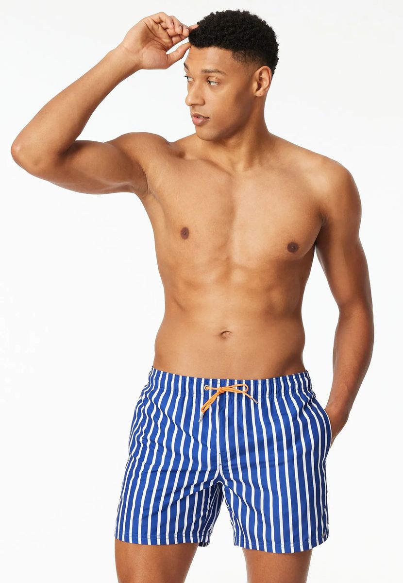 Gemusterte Herren Badeshorts mit Kordelzug