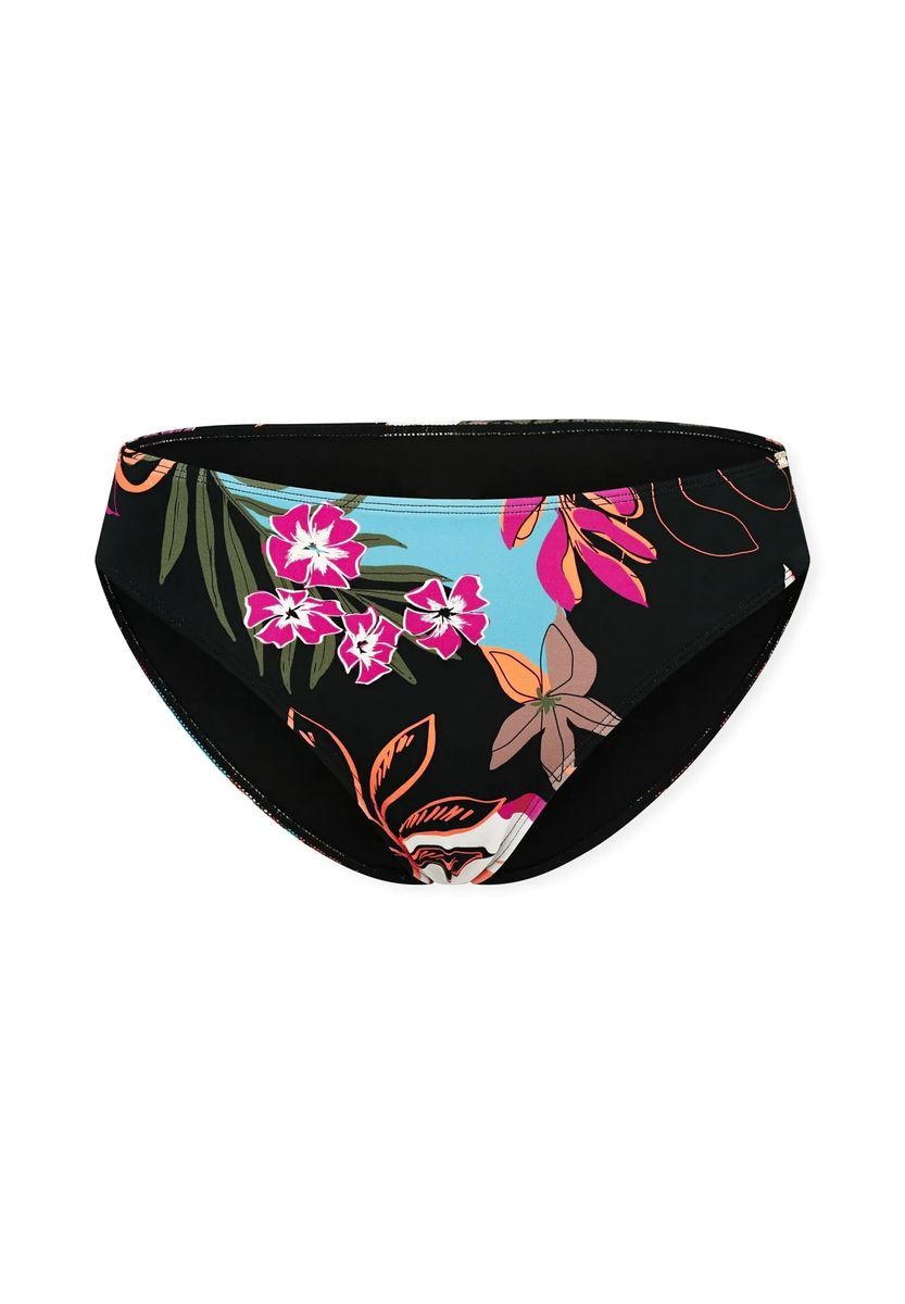 Bikinihose mit Blumendruck, mittelhoch