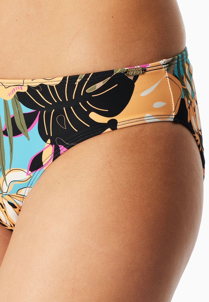 Bikinihose mit Blumendruck, mittelhoch
