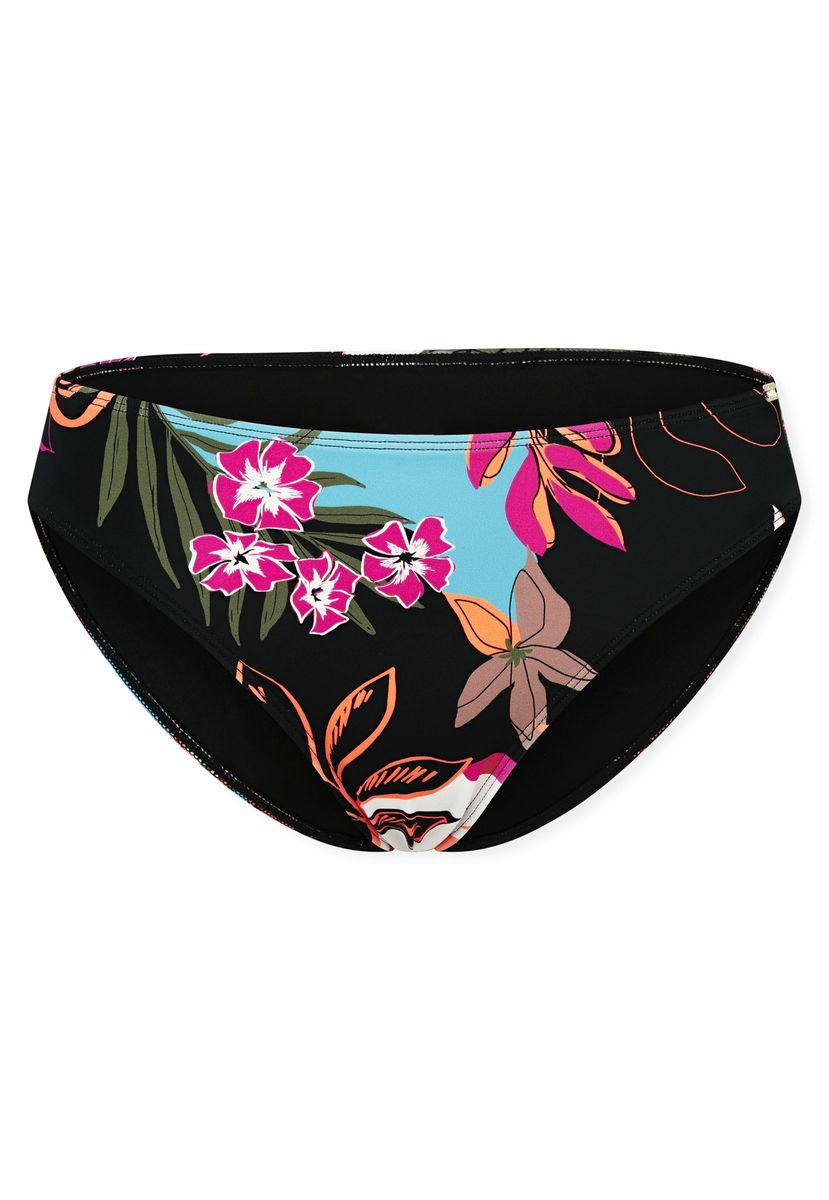 Bikinihose mit Blumendruck, mittelhoch