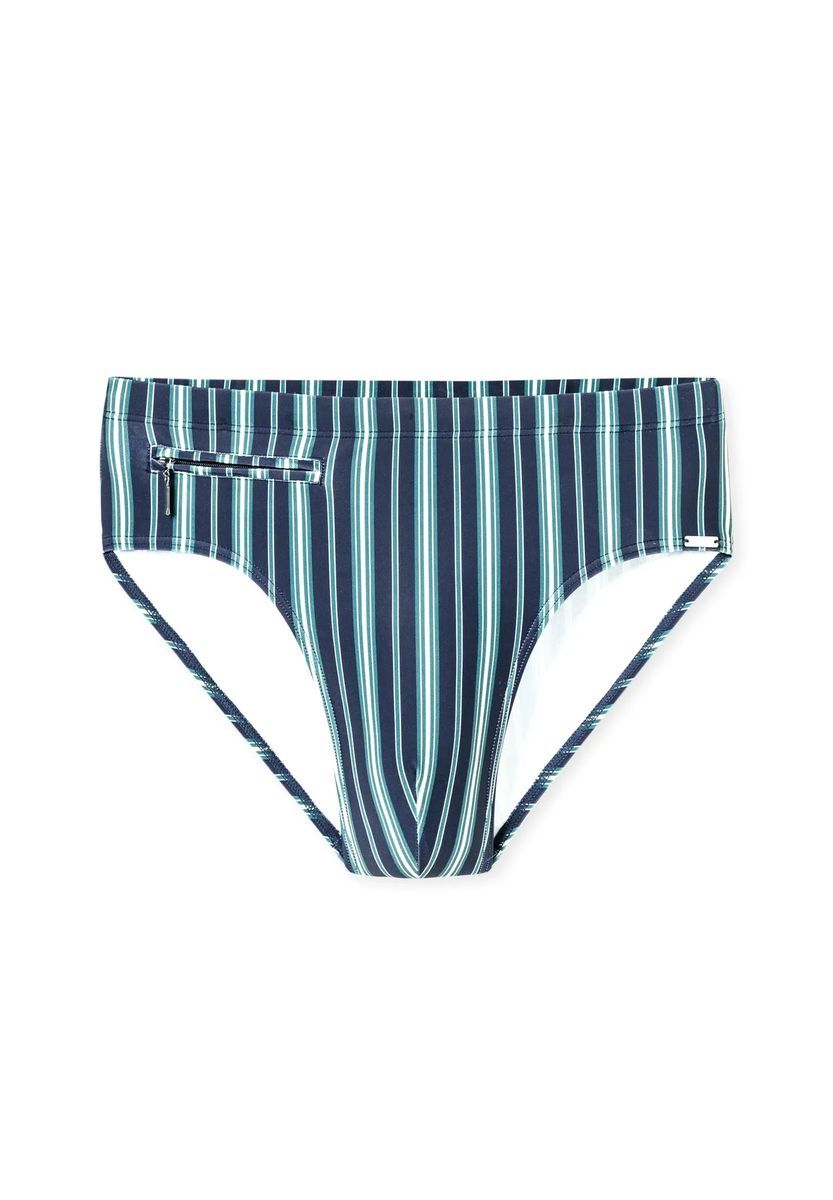 Gestreifte Badehose mit Reißverschlusstasche
