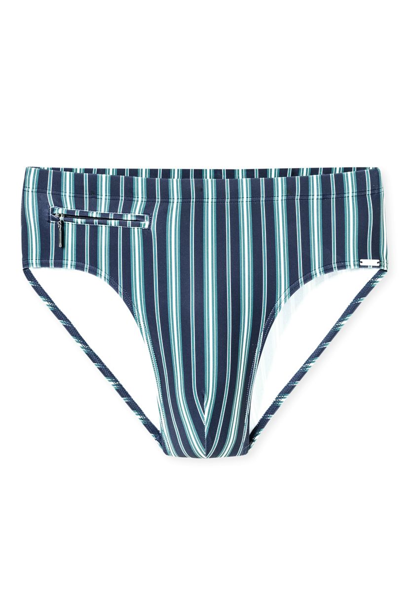 Gestreifte Badehose mit Reißverschlusstasche