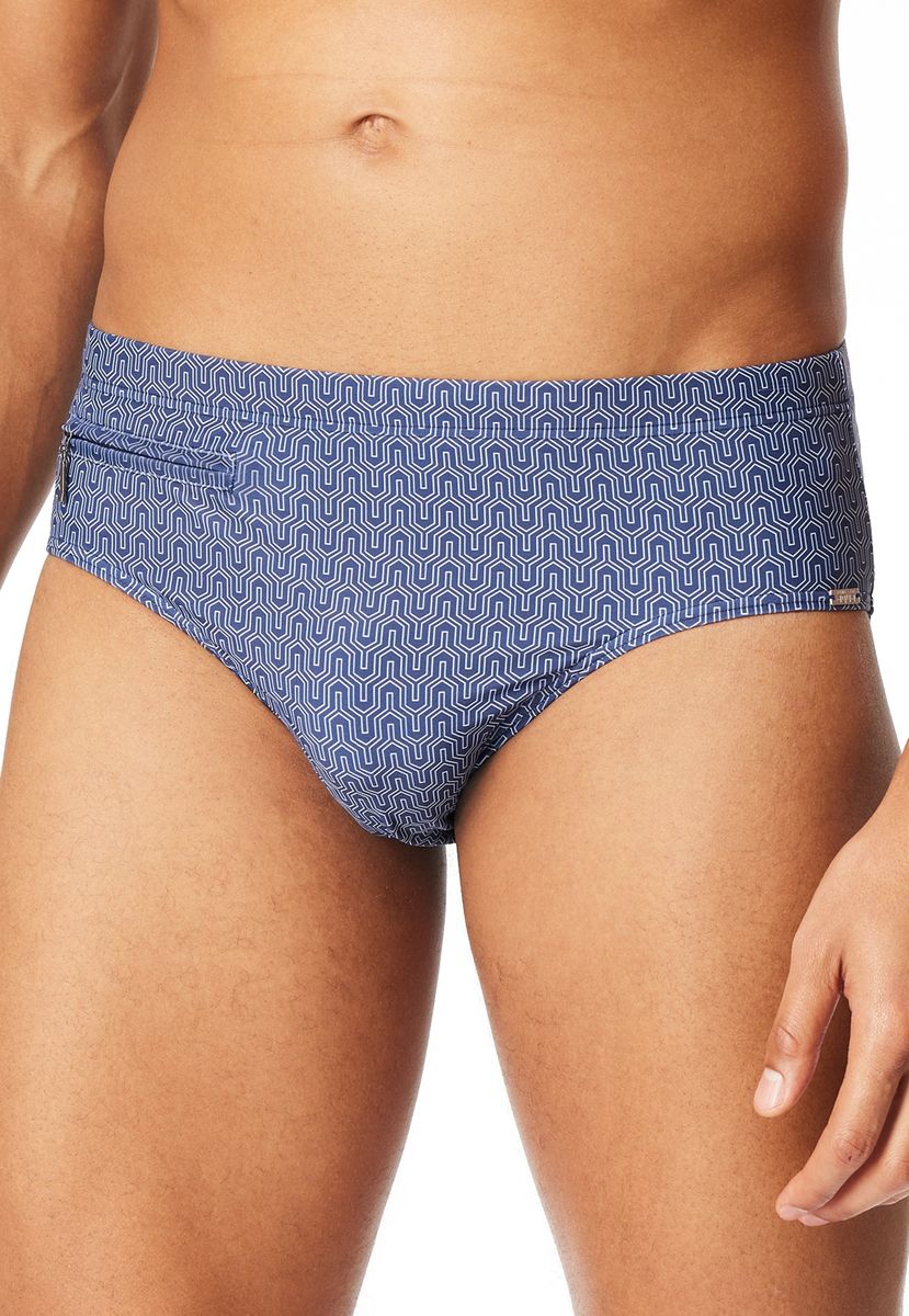 Herren Badeslip mit Print Aqua Emblem