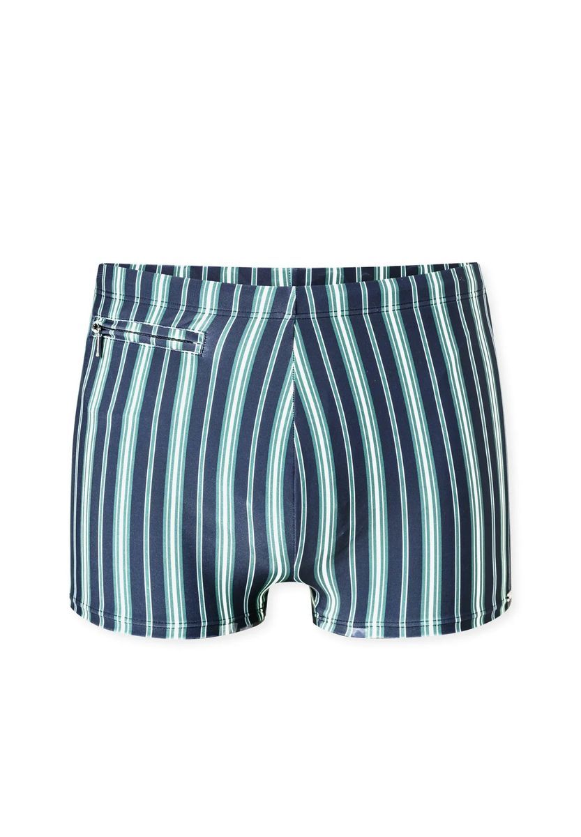 Gestreifte Badehose mit Reißverschlusstasche