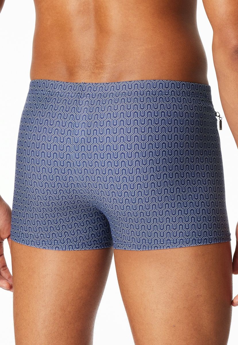 Gestreifte Badehose mit Reißverschlusstasche