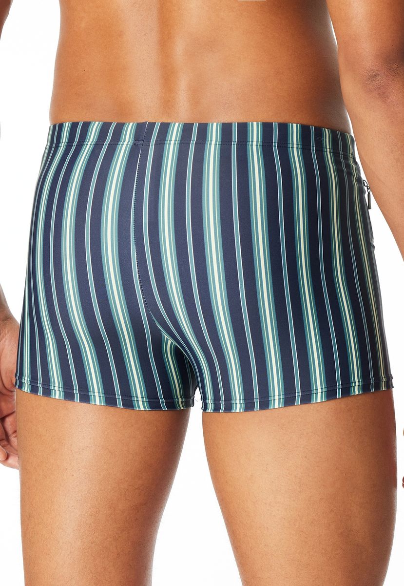 Gestreifte Badehose mit Reißverschlusstasche