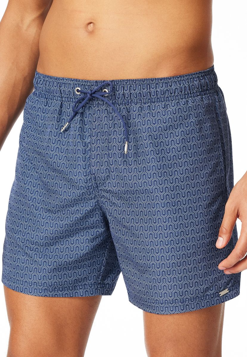 Gestreifte Badeshorts mit Kordelzug