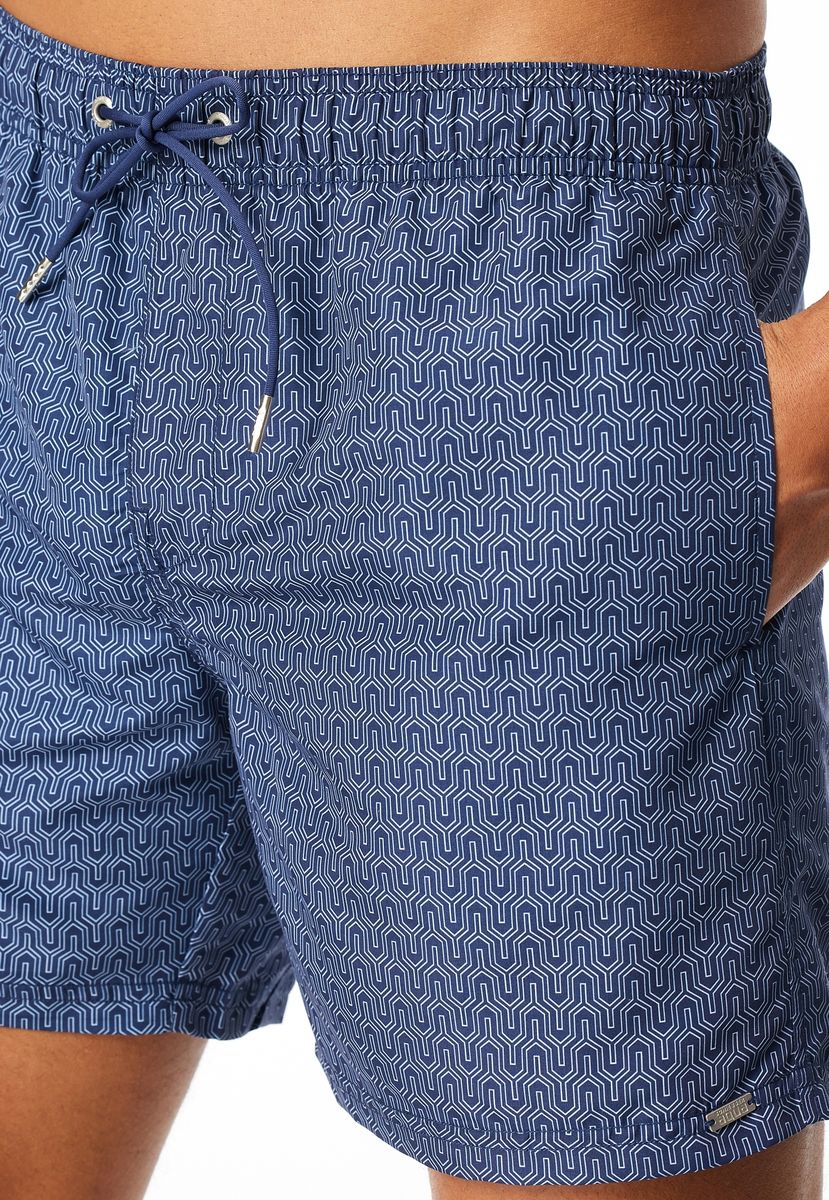 Gestreifte Badeshorts mit Kordelzug
