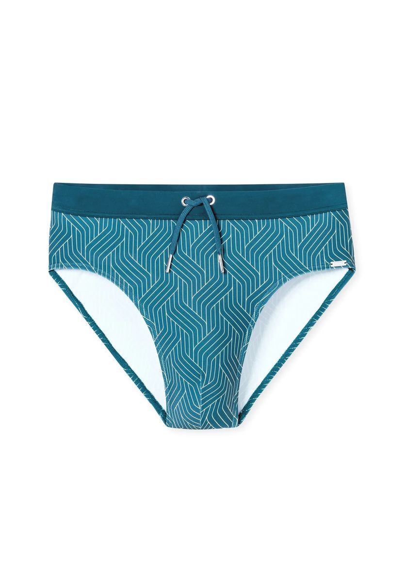 Badehose mit geometrischem Muster und Kordelzug