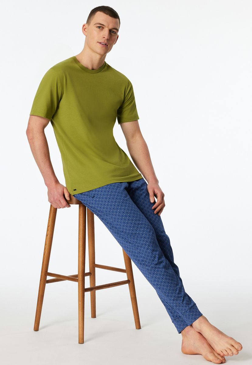 Gemusterte Herren-Loungehose mit Kordelzug
