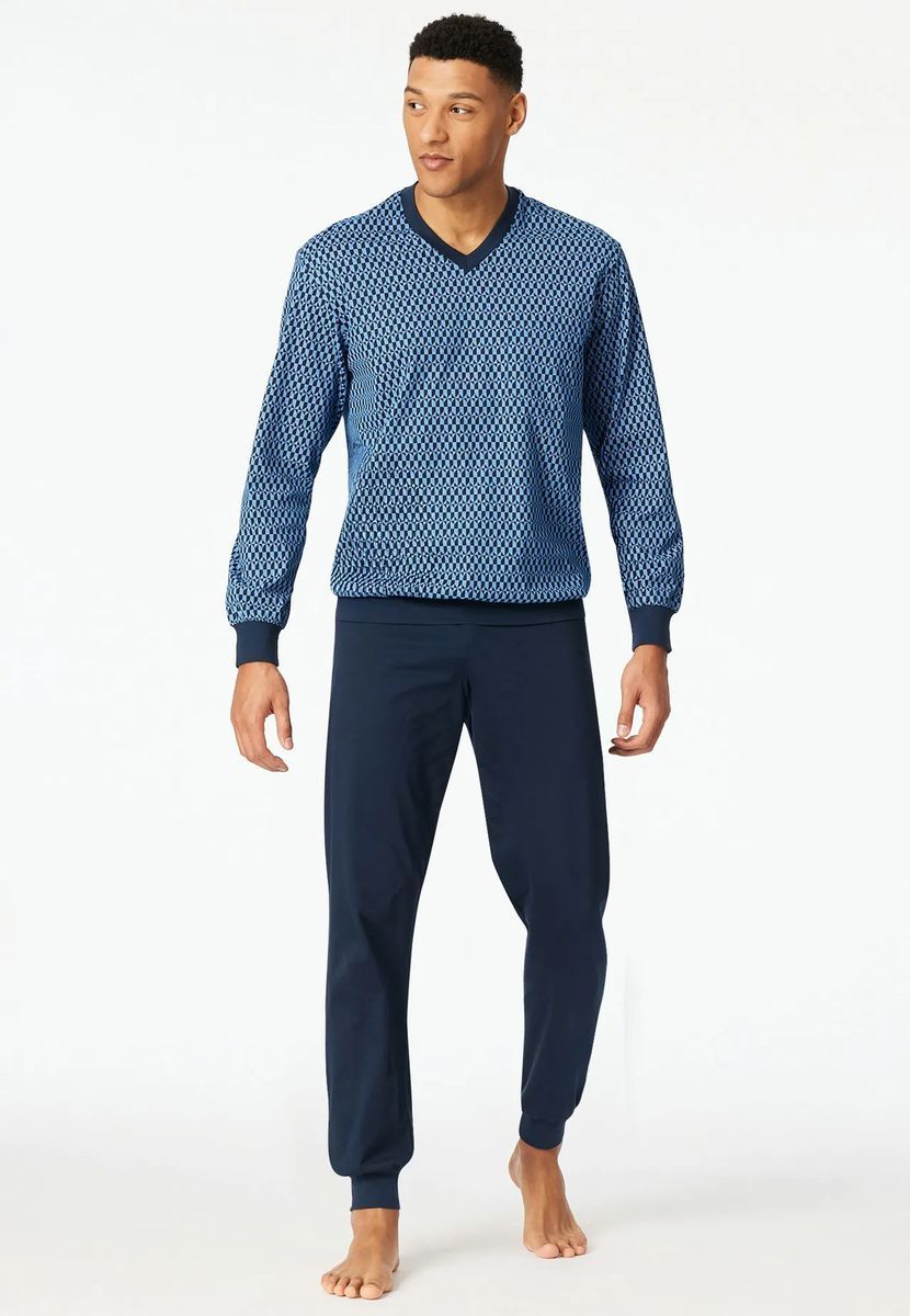 Herren Comfort Nachtwäsche Schlafanzug Set