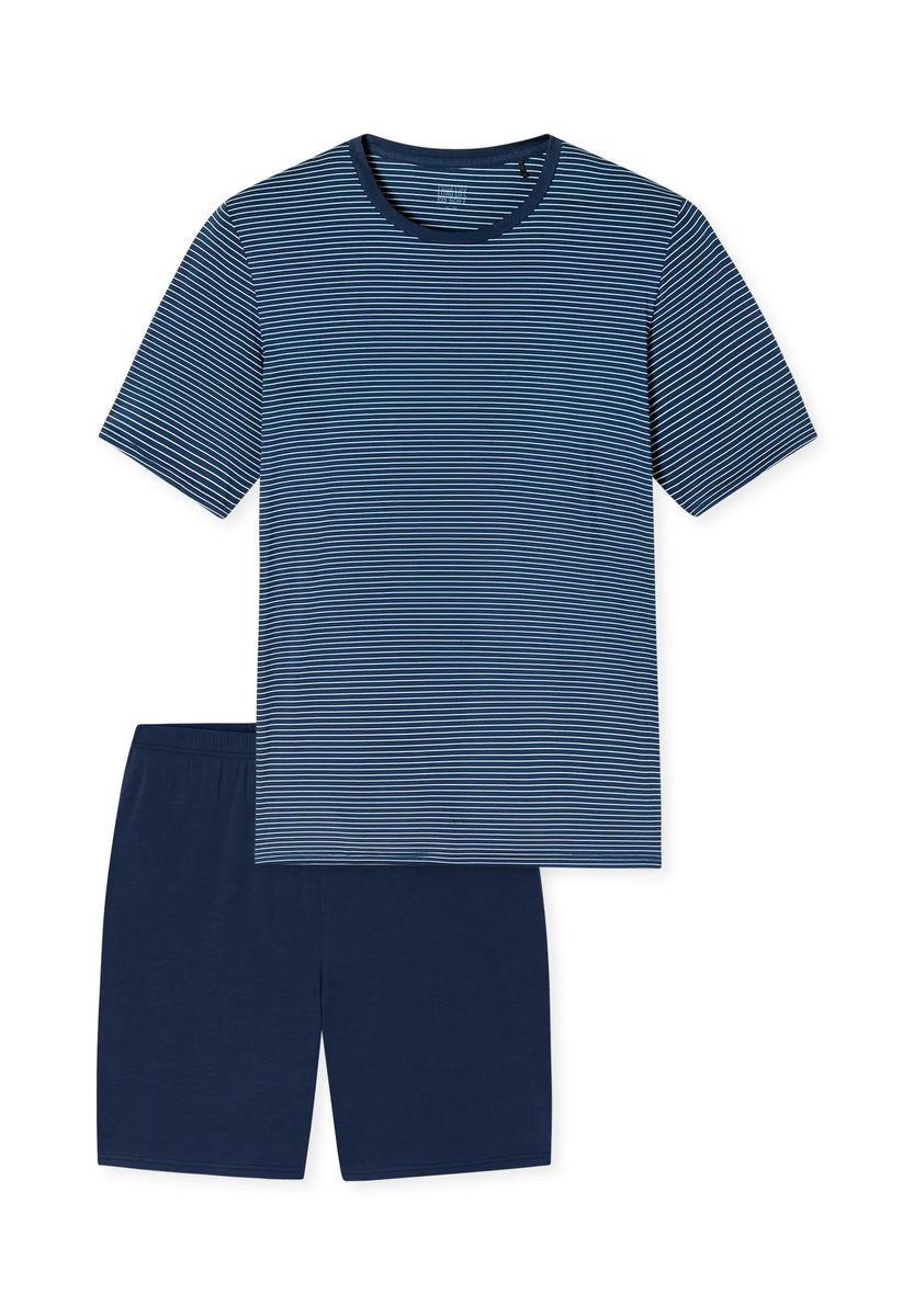 Gestreiftes Herren-Shorty-Pyjama-Set aus Jersey
