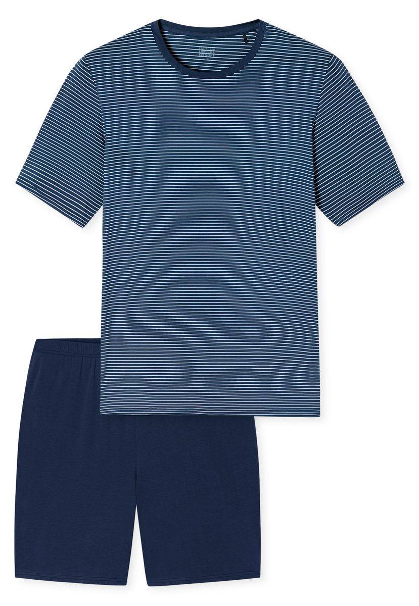 Gestreiftes Herren-Shorty-Pyjama-Set aus Jersey