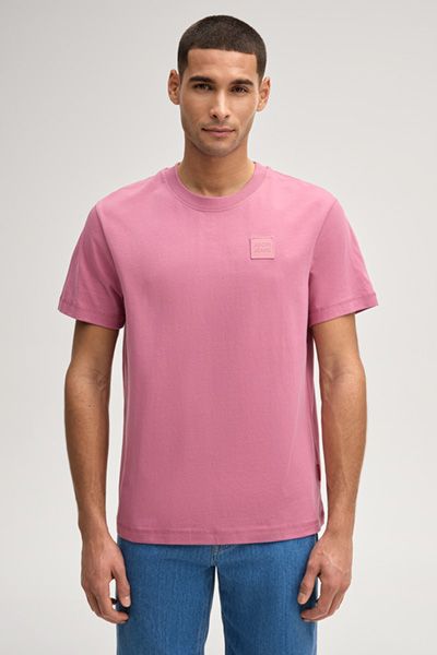 Joop! Jeans Lei Rosa T-Shirt mit Logo-Patch Baumwolle