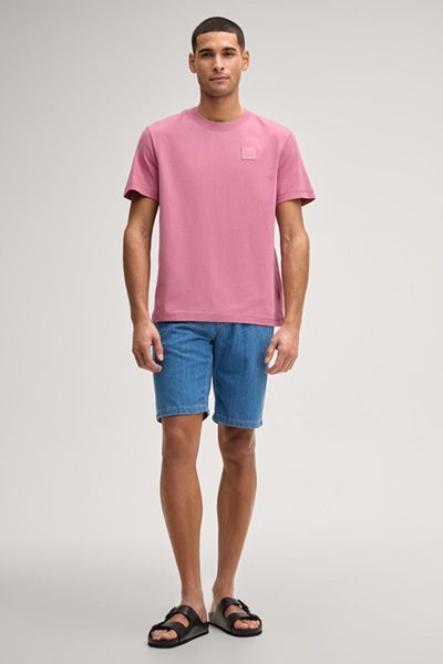 Joop! Jeans Lei Rosa T-Shirt mit Logo-Patch Baumwolle