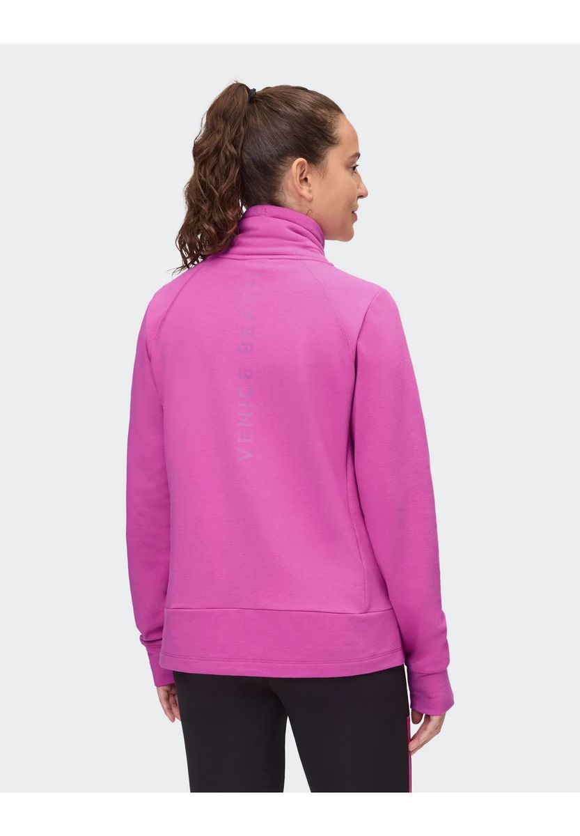 Pinke Activewear Sweatjacke mit Reißverschluss