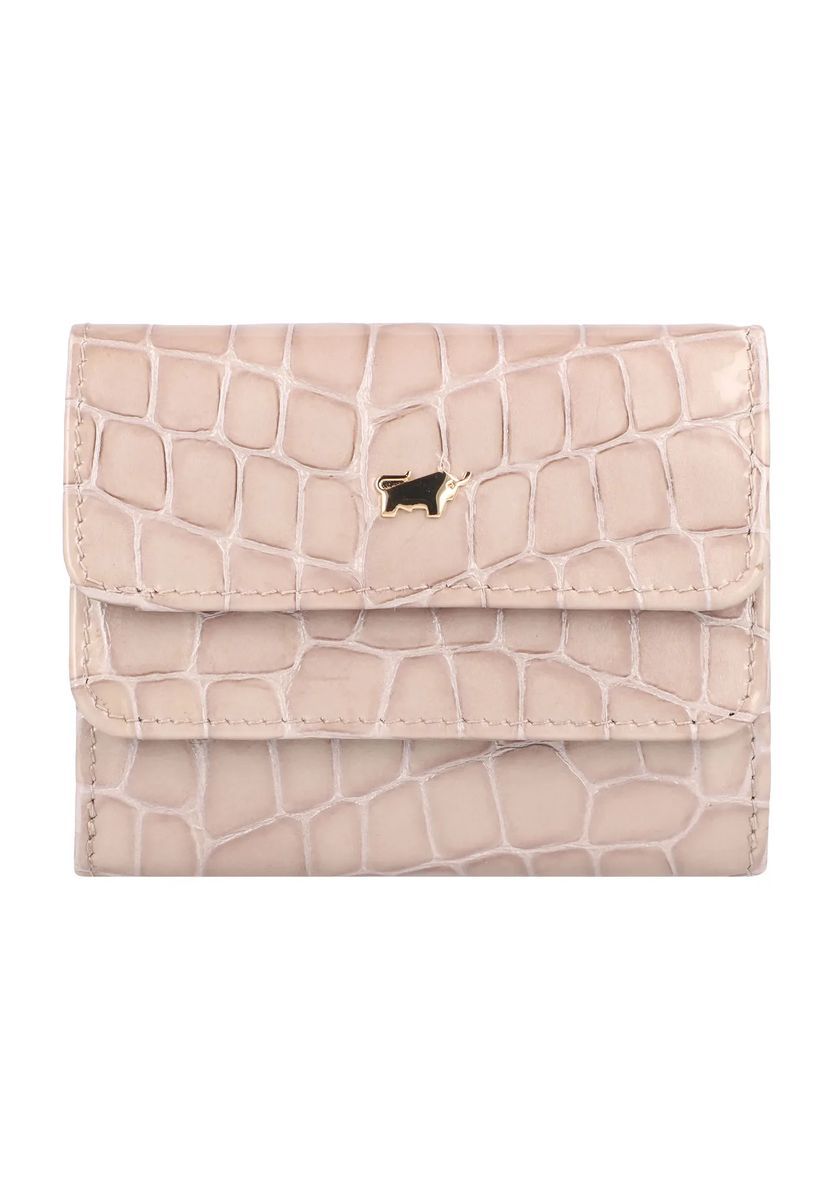 BRAUN BÜFFEL Geldbörse, Leder, Emblem, Kroko-Optik, uni, für Damen, beige