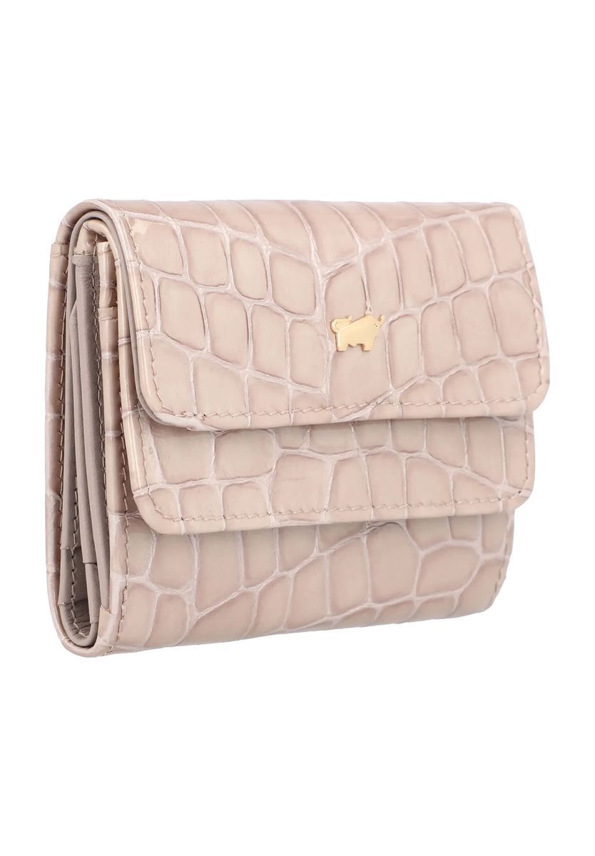 BRAUN BÜFFEL Geldbörse, Leder, Emblem, Kroko-Optik, uni, für Damen, beige
