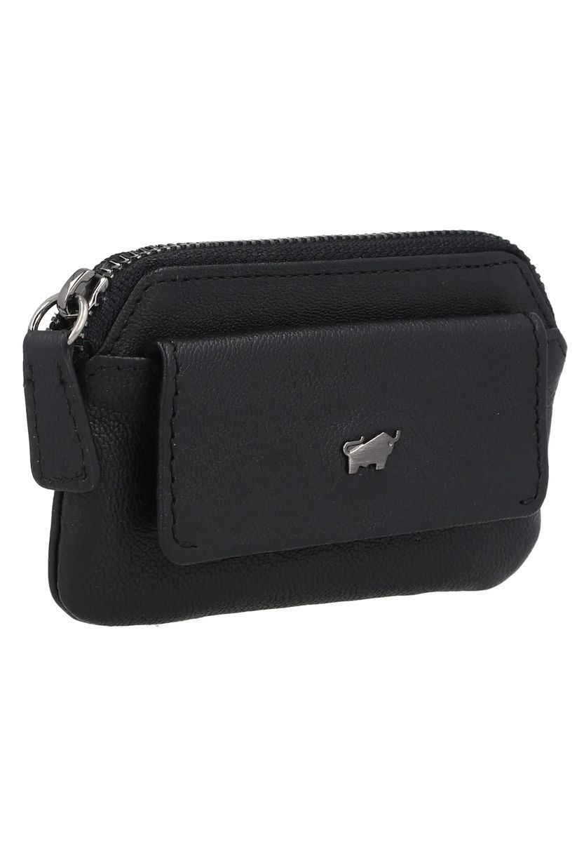 BRAUN BÜFFEL Schlüsseletui, Leder, Emblem, uni, für Damen, schwarz