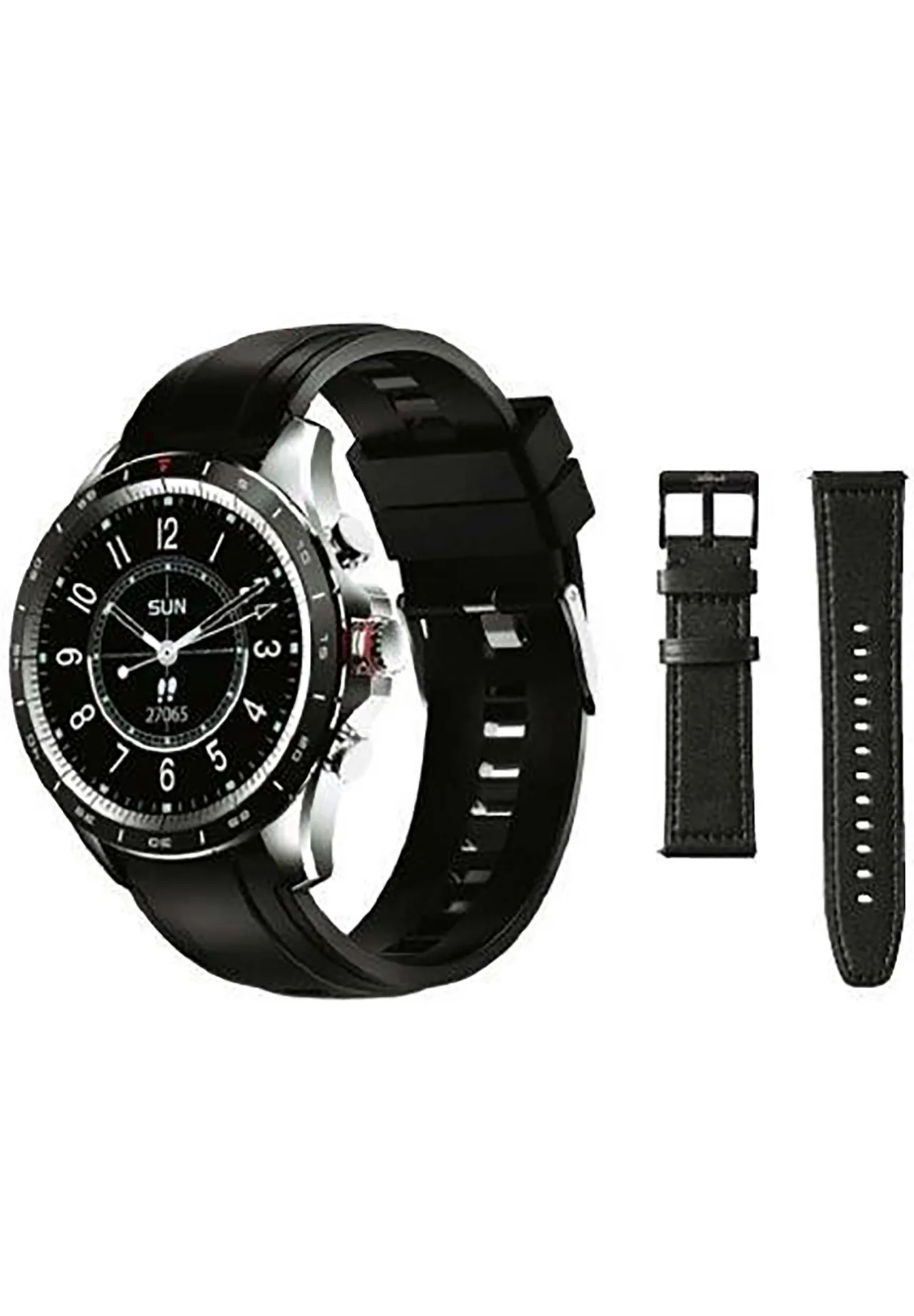 Klassische digitale Smartwatch mit zusätzlichem Armband
