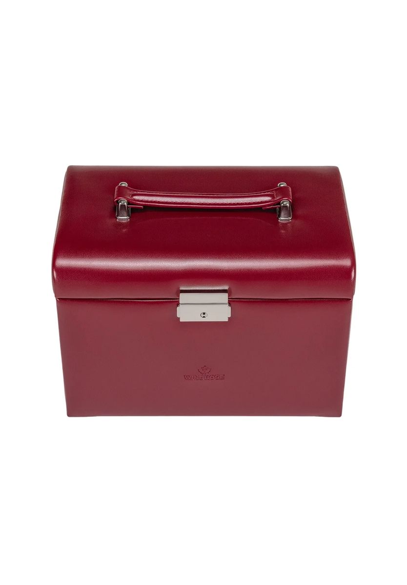 Rote Schmuckaufbewahrungsbox aus Leder