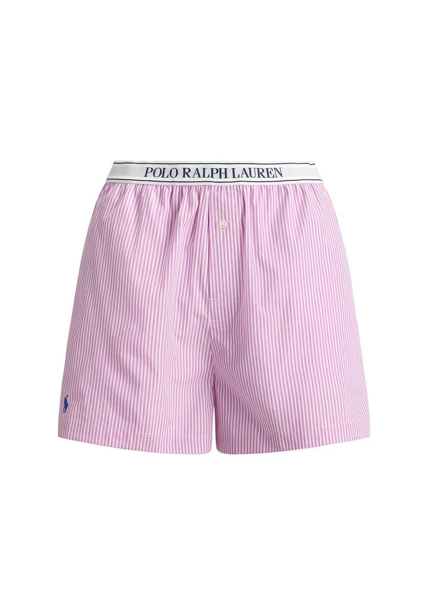 Gestreifte Web-Boxershorts mit Logo