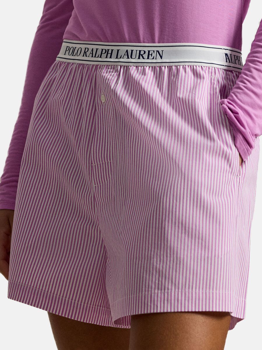 Gestreifte Web-Boxershorts mit Logo