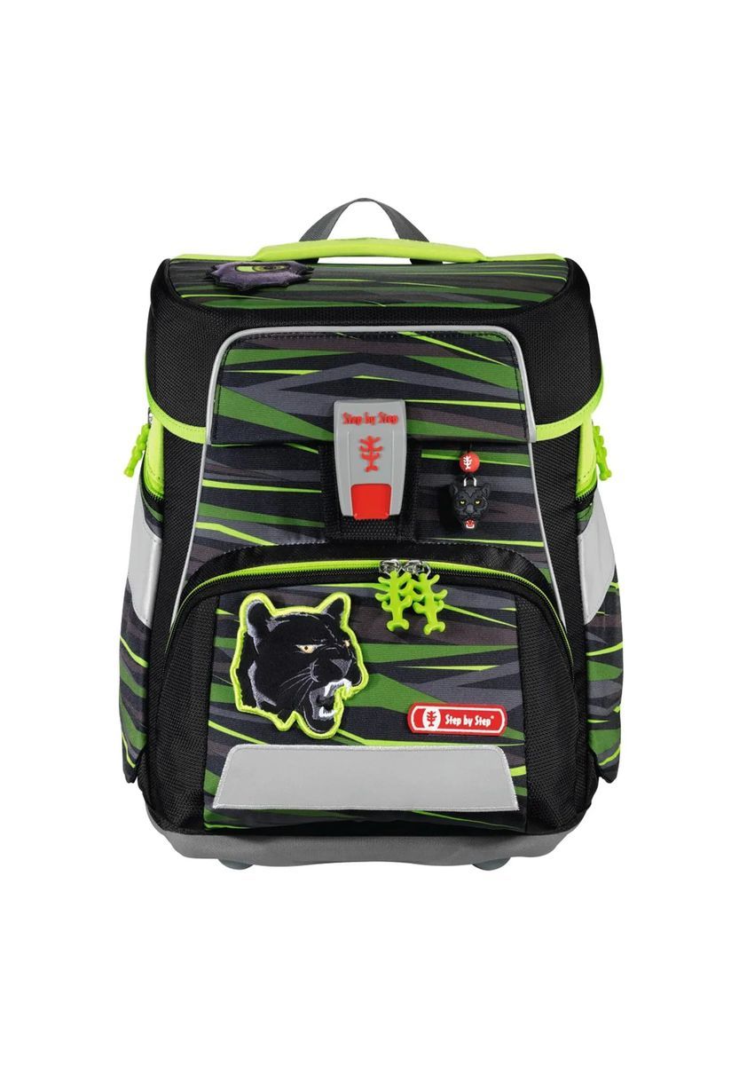 Step by Step® Schulranzen-Set Space "Wild Cat", 5-teilig, grün|schwarz