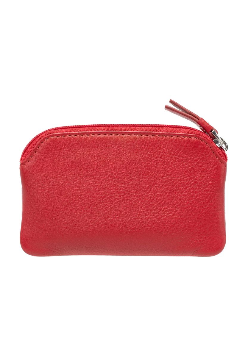 Rotes Leder Münz- und Schlüsseletui