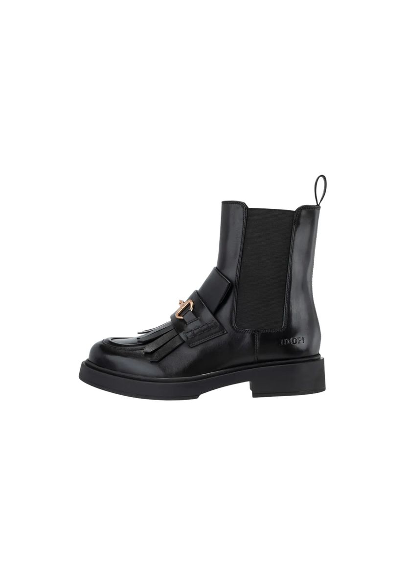 Leder-Chelsea-Stiefel mit Quastendetail