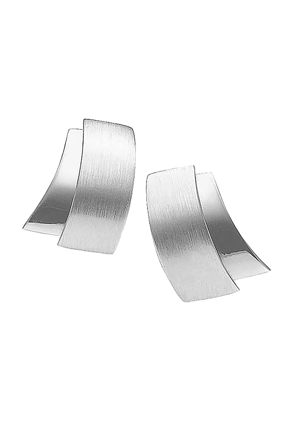 Moderne silberne, gebogene Ohrstecker