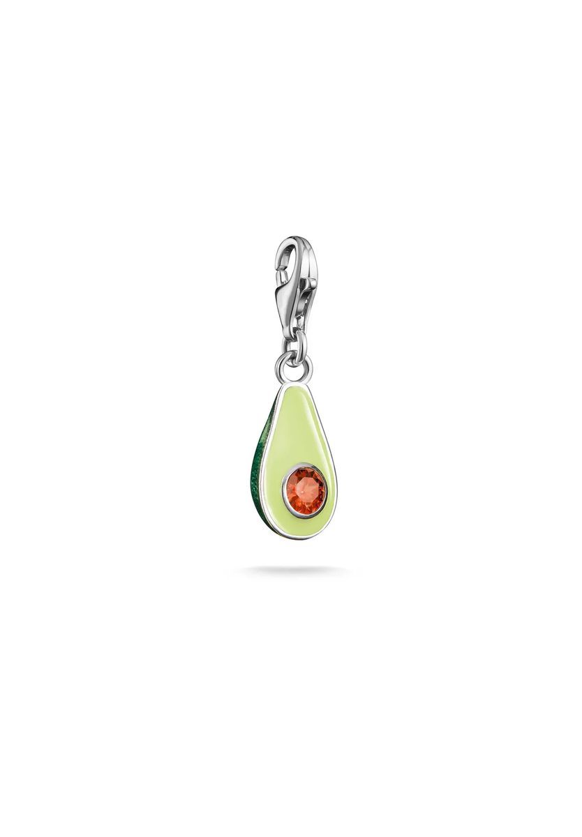 Avocado Charm Anhänger mit Zirkonia Stein