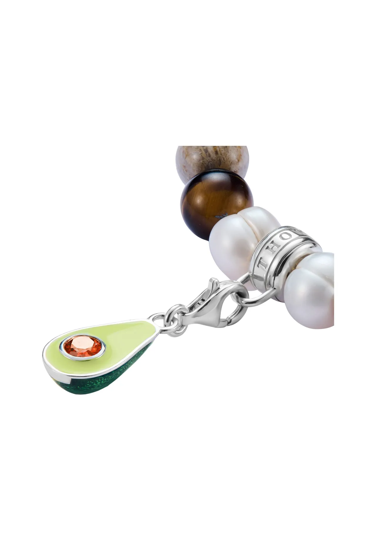 Avocado Charm Anhänger mit Zirkonia Stein