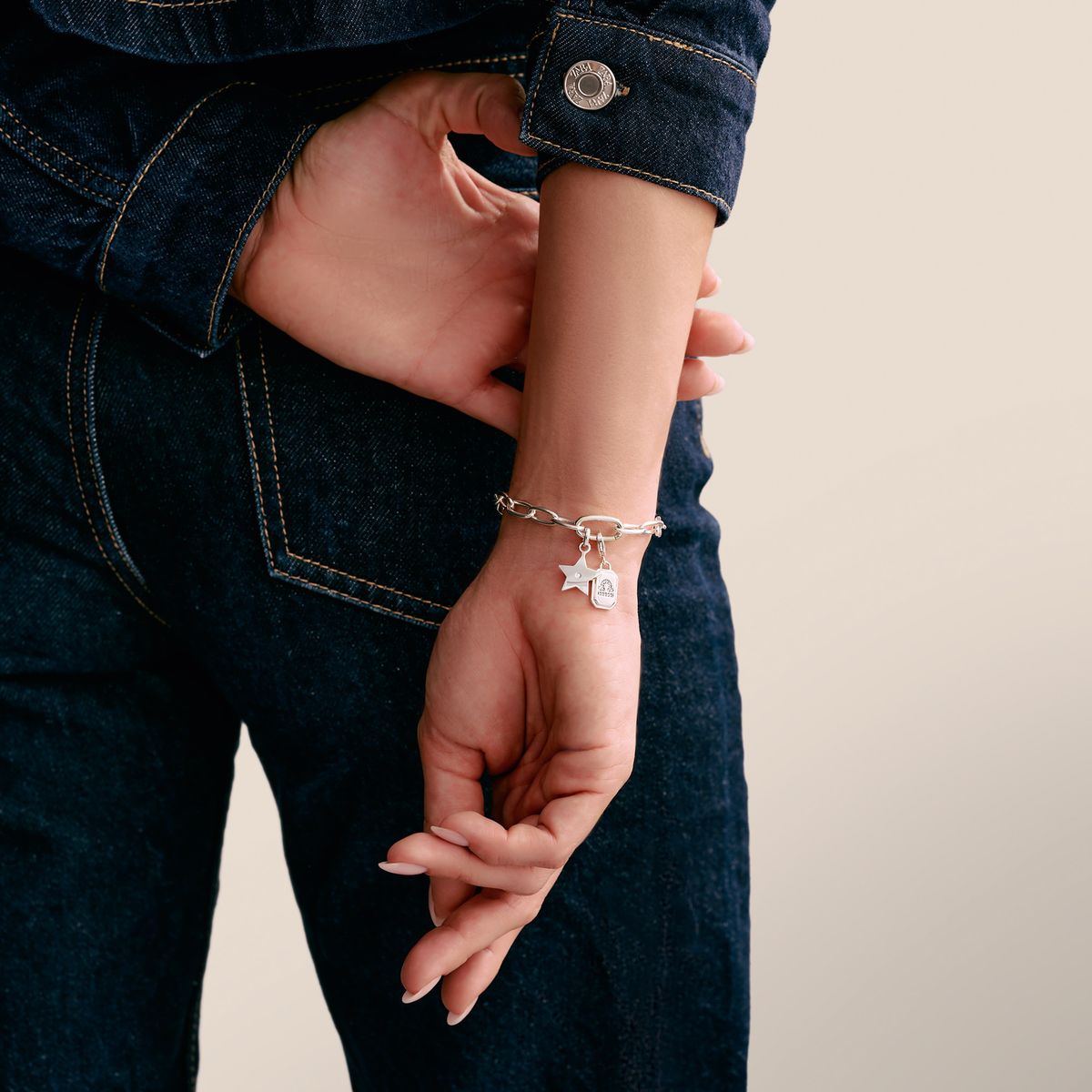 Charm Gliederarmband aus Sterlingsilber