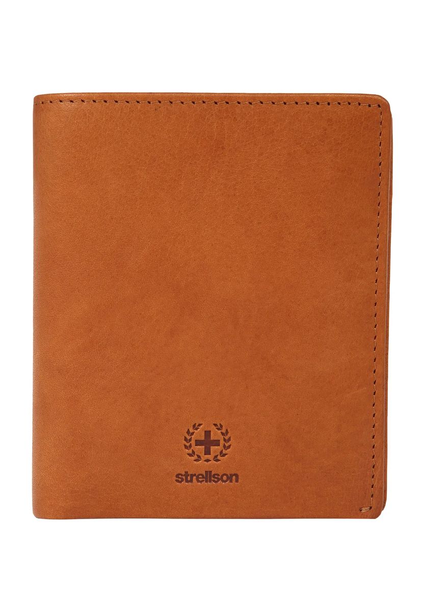 strellson Geldbörse, Leder, Hochformat, Logo-Prägung, RFID-Schutz, für Herren, braun