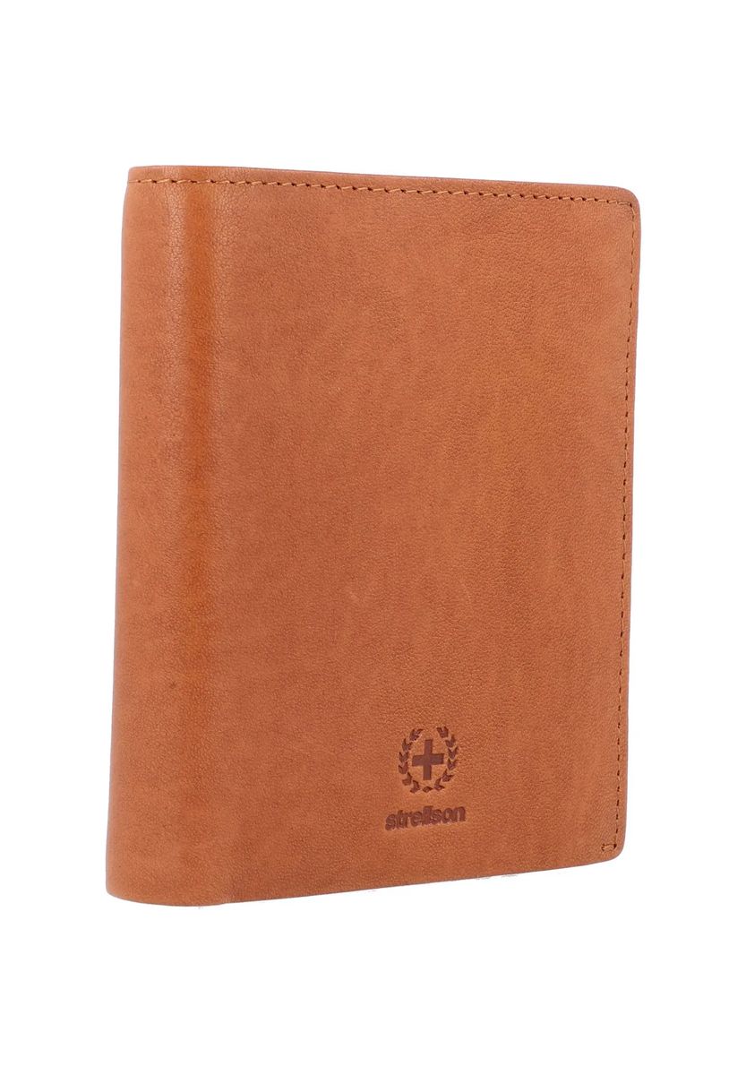 strellson Geldbörse, Leder, Hochformat, Logo-Prägung, RFID-Schutz, für Herren, braun