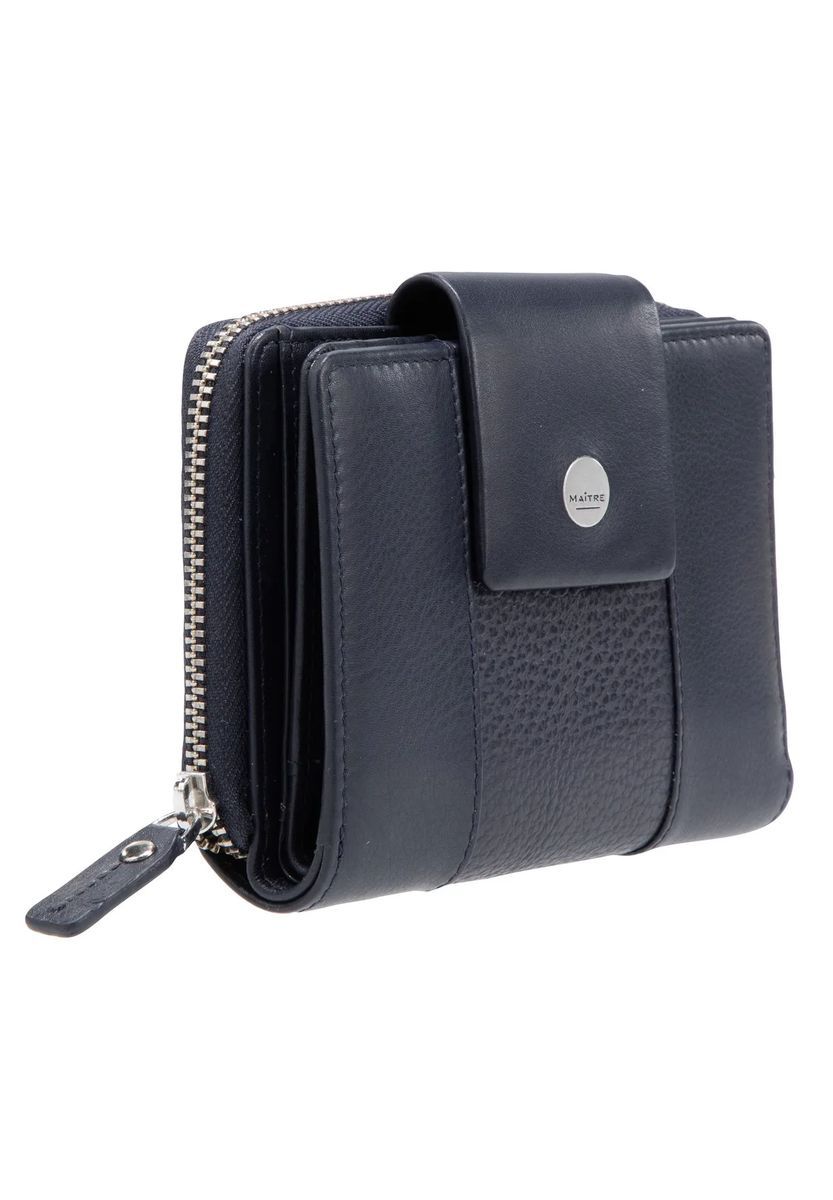 Maître Geldbörse, Emblem, Leder, uni, für Damen, blau, 99