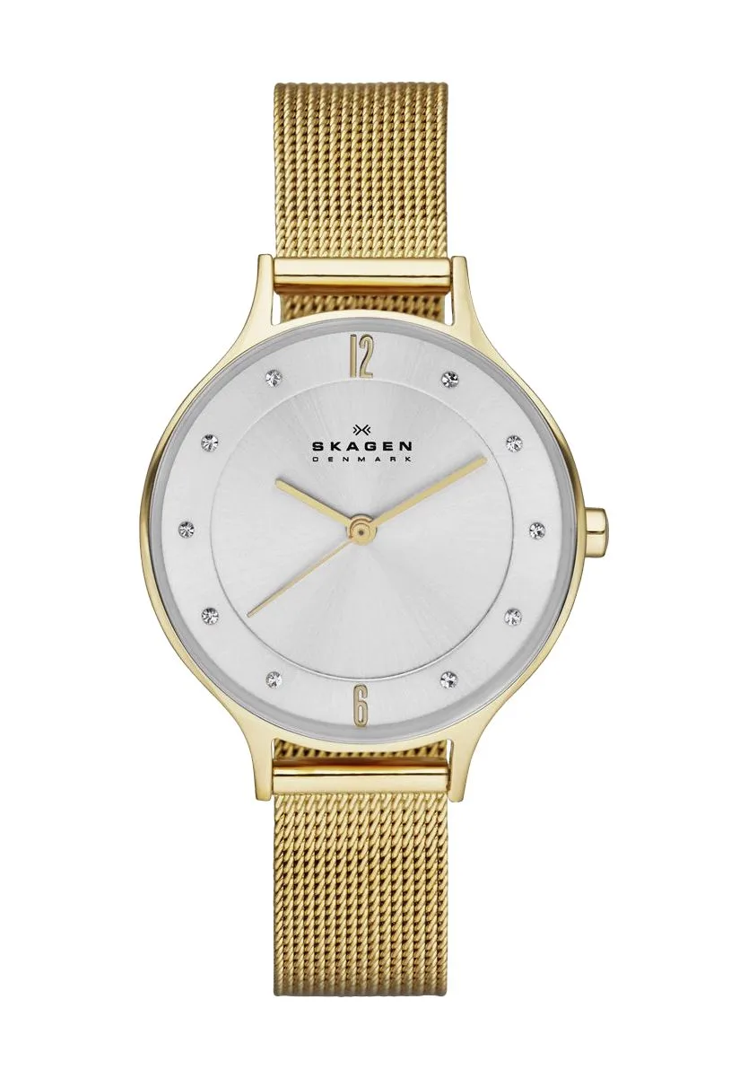 Elegante minimalistische goldene Mesh-Uhr