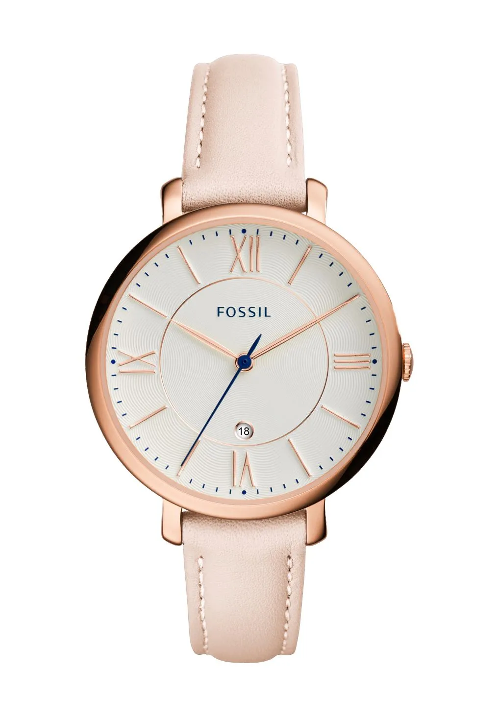 Roségoldfarbene Lederuhr Jacqueline