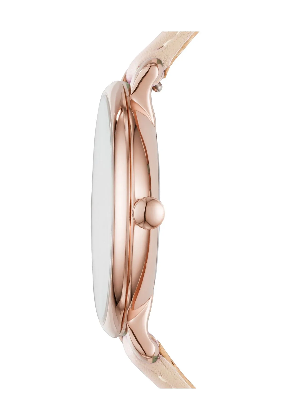 Roségoldfarbene Lederuhr Jacqueline