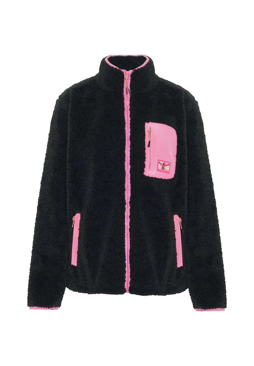 Kuschelige Fleecejacke mit Kontrastdetails