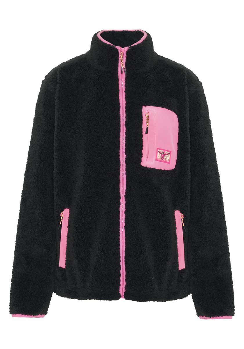 Sherpa-Fleecejacke mit Kontrastdetails
