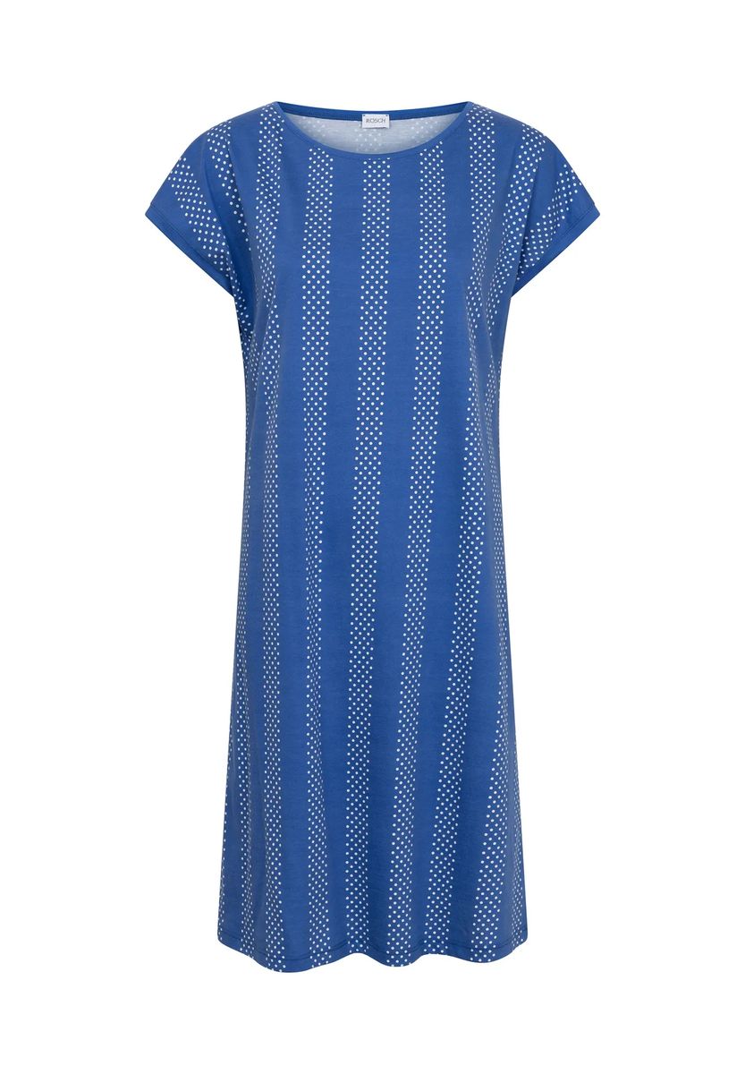 Knielanges Baumwoll-Schlafshirt mit Polka Dots