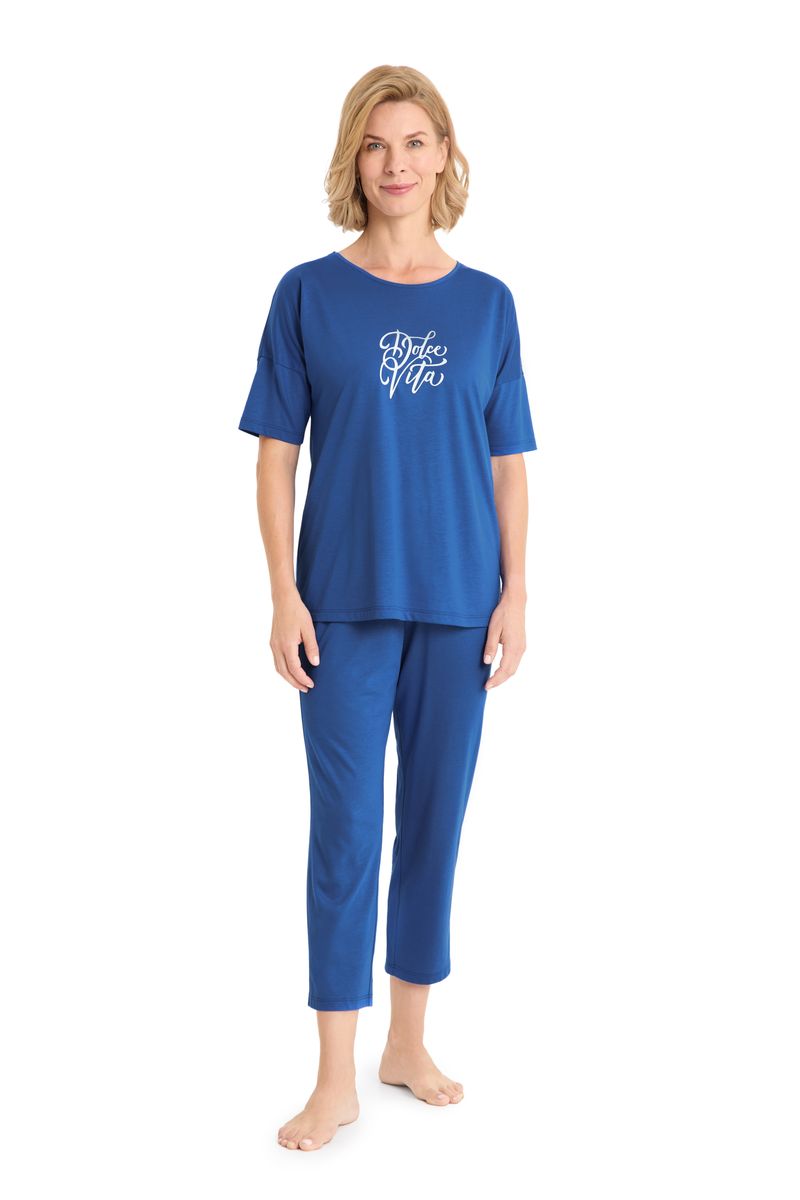 Blauer Damen Schlafanzug
